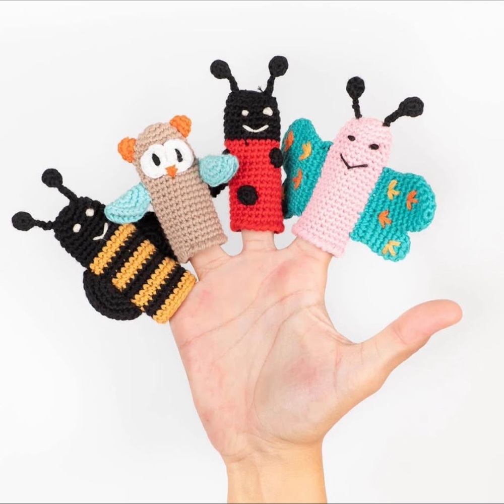 Cuddoll organic knit finger puppets